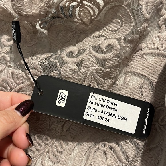 Chi Chi Curve London Grey Lace Heather Dress - Tulle Dress NWT - Picture 7 of 8